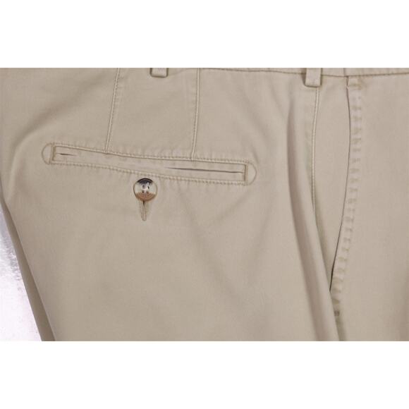 Peter Millar Soft Touch Khaki Tan Flat Front Chino Pants Trousers 35x31 - Picture 3 of 7